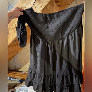 SHEIN Black Textured off the shoulder dress with attached sleeves